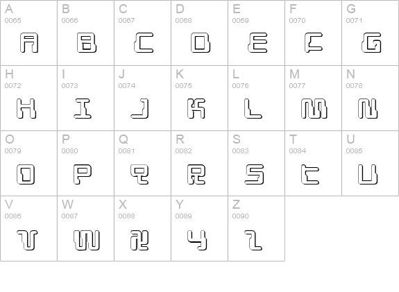 Droid Lover 3D Expanded uppercase A-Z preview