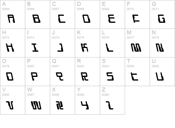 Droid Lover Leftalic uppercase A-Z preview