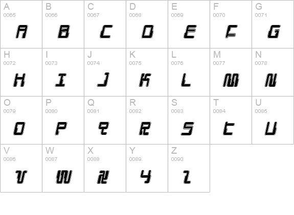 Droid Lover Pro Italic uppercase A-Z preview