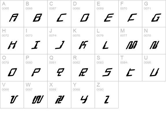 Droid Lover Rotalic uppercase A-Z preview