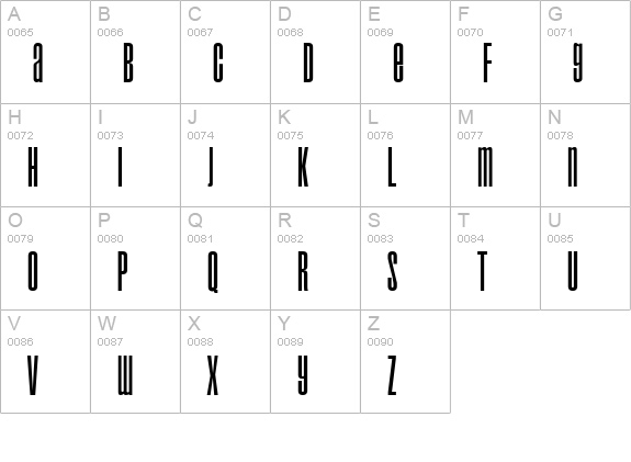 Droid regular uppercase A-Z preview