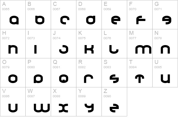 Droncat uppercase A-Z preview