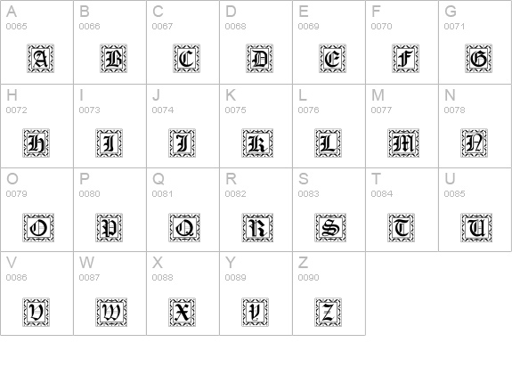 DropCaps uppercase A-Z preview