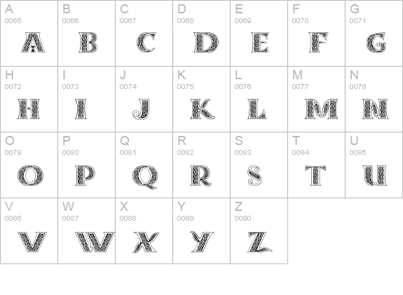 DropCaps Regular uppercase A-Z preview