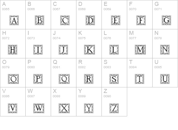 DropCapsInline uppercase A-Z preview