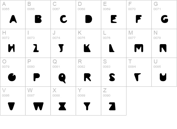 DropletExtra uppercase A-Z preview