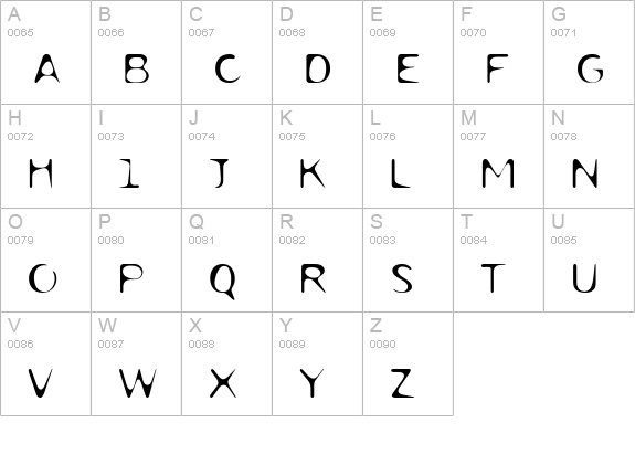 DropletLite uppercase A-Z preview