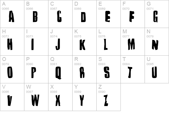 Druillet uppercase A-Z preview