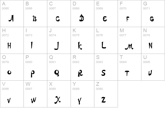 DS Arabic uppercase A-Z preview