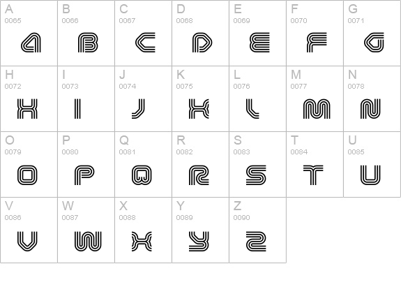 DS Lane uppercase A-Z preview