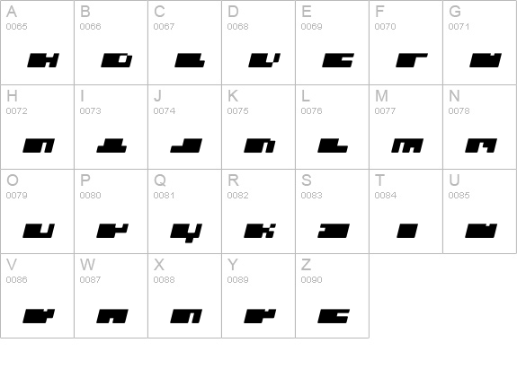 DS PTRLDizel05Plus uppercase A-Z preview