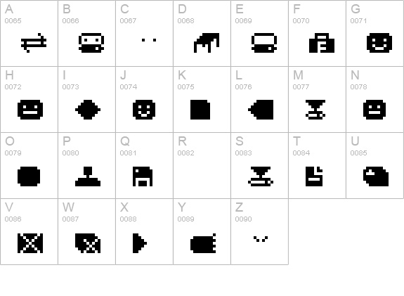 DS SysBatBit uppercase A-Z preview