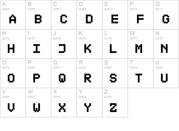 DS VDOTXT1 uppercase A-Z preview