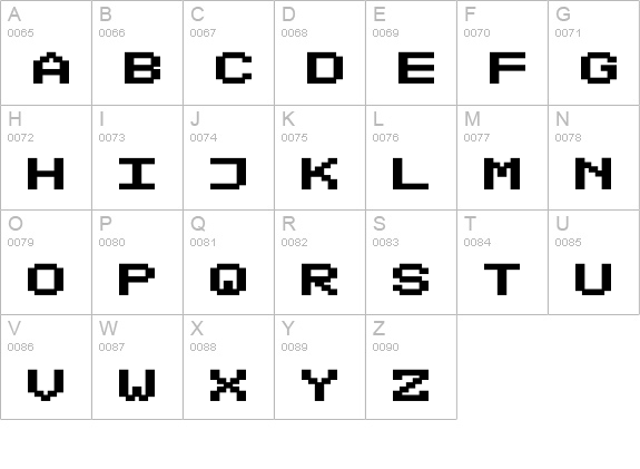 DS VDOTXT2 uppercase A-Z preview