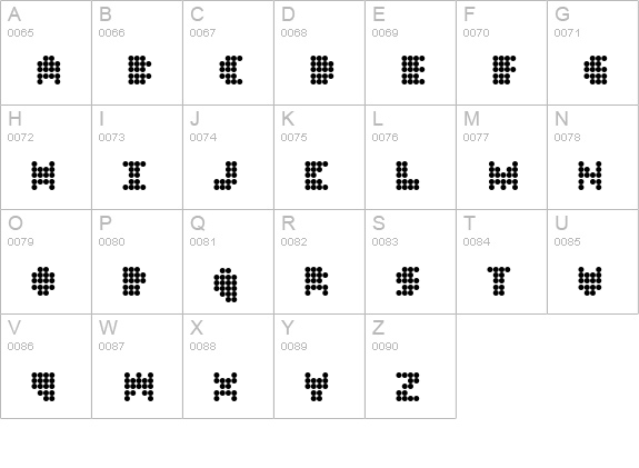 DT 104 uppercase A-Z preview