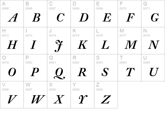 DTL Fleischmann SD Medium Italic uppercase A-Z preview