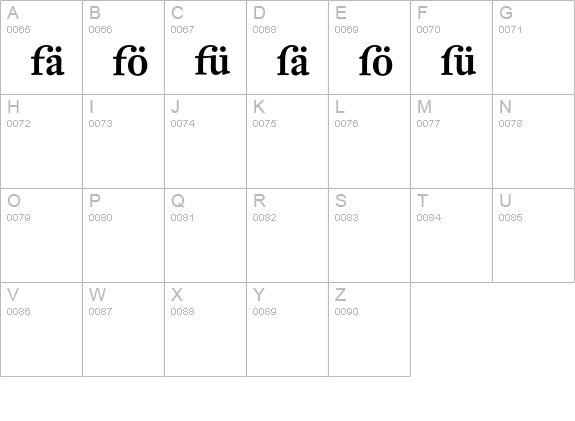 DTL Fleischmann T Medium Alt uppercase A-Z preview