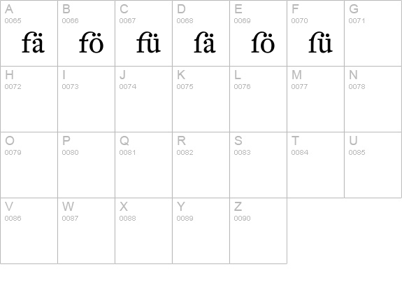 DTL Fleischmann T Regular Alt uppercase A-Z preview