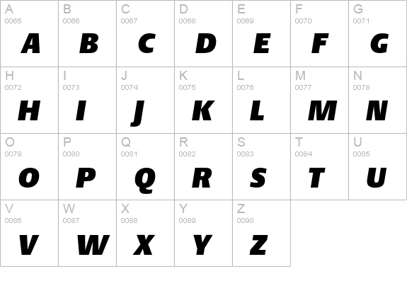 DTLArgoST-UltraHeavyItalic uppercase A-Z preview