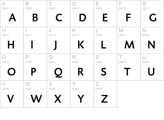 DTLCaspariSTMedium uppercase A-Z preview