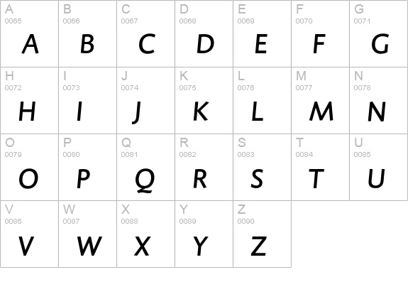DTLCaspariTCaps-MediumItalic uppercase A-Z preview