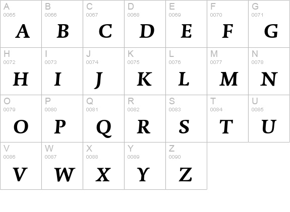 DTLDorianT-BoldItalic uppercase A-Z preview