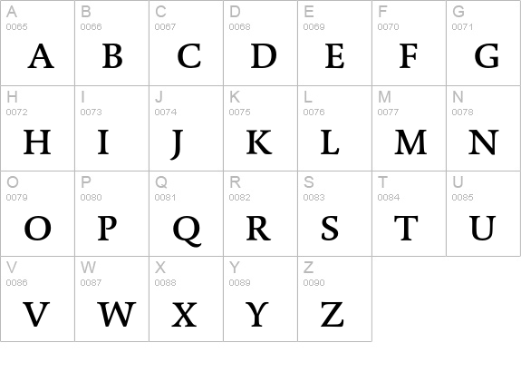 DTLDorianTCaps-Medium uppercase A-Z preview