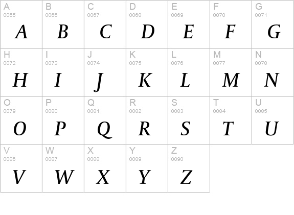 DTLParadoxT-MediumItalic uppercase A-Z preview