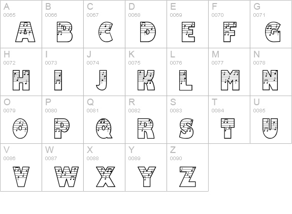 DTNoted uppercase A-Z preview