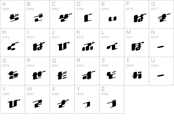 Dtron Regular uppercase A-Z preview