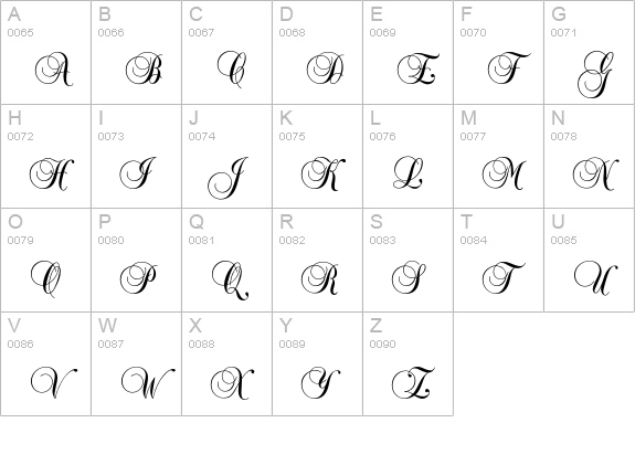 Dubarry uppercase A-Z preview