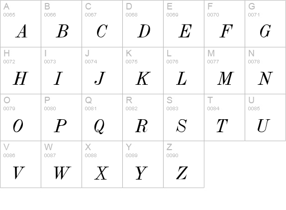 DubielItalic Italic uppercase A-Z preview