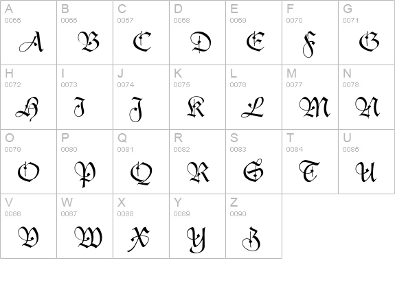 DucDeBerry uppercase A-Z preview
