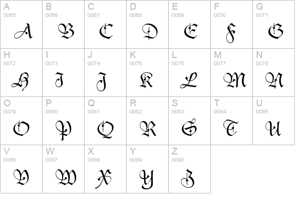DucDeBerry Dfr uppercase A-Z preview
