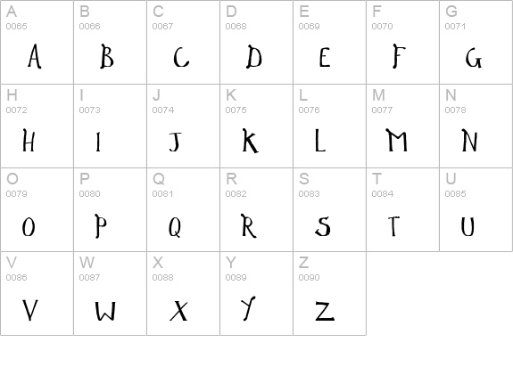 DuckFont uppercase A-Z preview