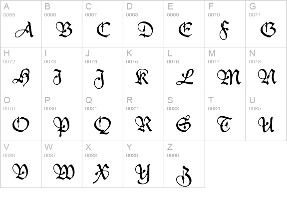 Duke uppercase A-Z preview