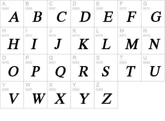 Duke Wide BoldItalic uppercase A-Z preview