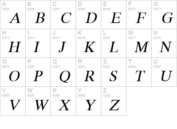 Duke Wide Italic uppercase A-Z preview