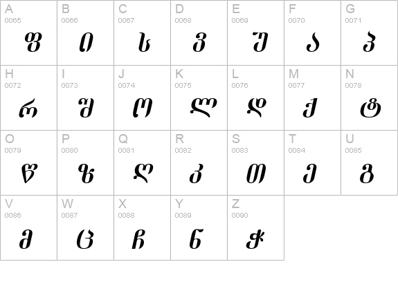 Dumbadze-ITV Italic uppercase A-Z preview