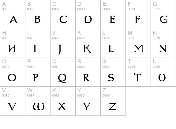 Dumbledor 2 uppercase A-Z preview