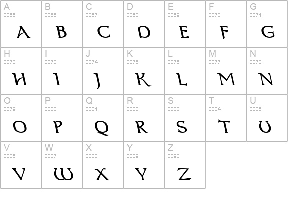 Dumbledor 2 Rev Italic uppercase A-Z preview