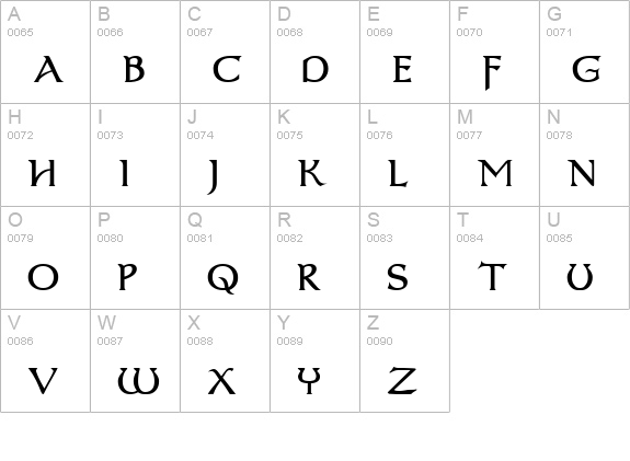 Dumbledor 3 uppercase A-Z preview