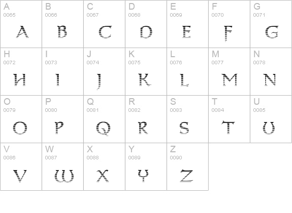 Dumbledor 3 Cut Up uppercase A-Z preview