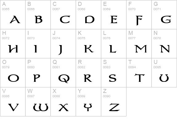 Dumbledor 3 Wide uppercase A-Z preview