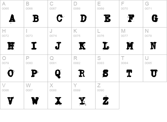 DumbOldTypewriter Heavy uppercase A-Z preview
