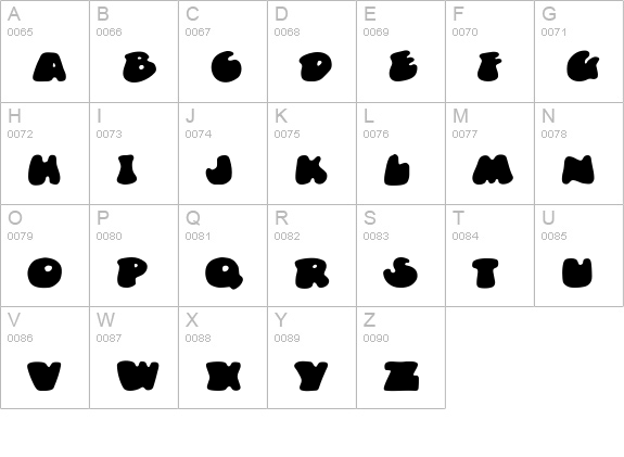 DunceCap BB uppercase A-Z preview