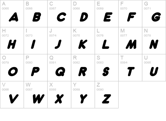 Dunkin Sans Bold Italic uppercase A-Z preview