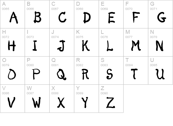 Dunno uppercase A-Z preview