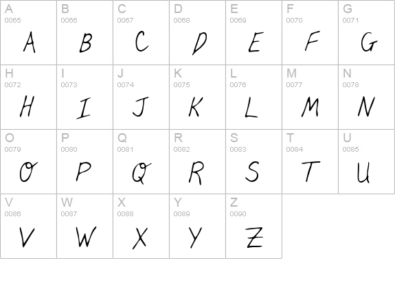 DunnsHand Regular uppercase A-Z preview
