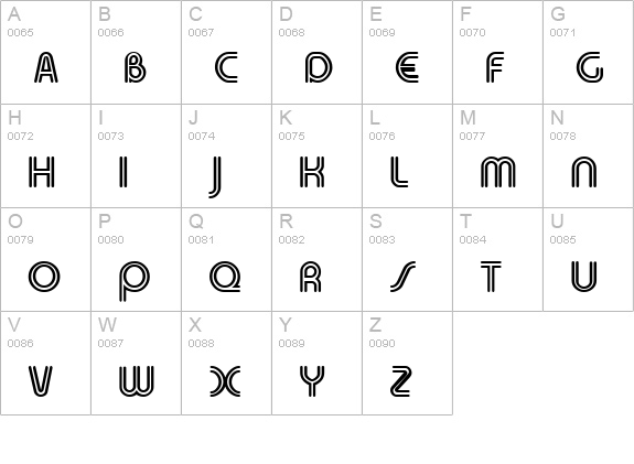 Duo-Line Regular uppercase A-Z preview